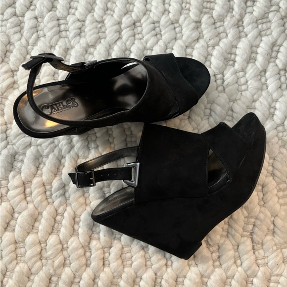 Women’s Black Wedges Size 9 - Picture 1 of 4